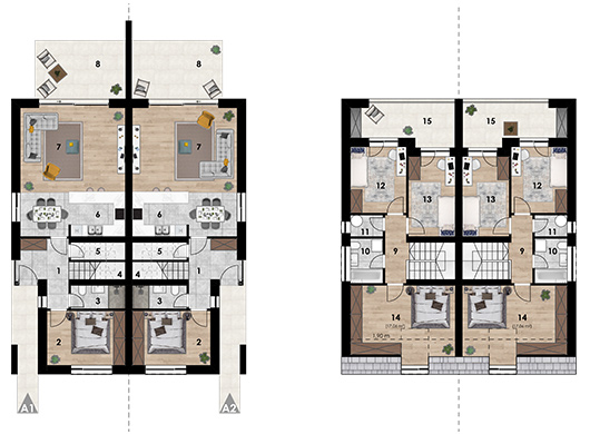 Magiszter Home okohazak A alaprajzok